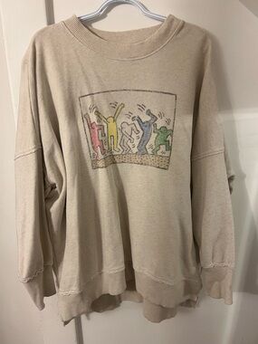 Aerie x Keith Haring Oversized Cream Crewneck